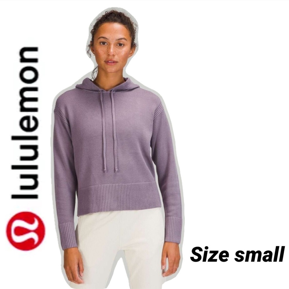 Lululemon cashmere Double Knit Sweater Hoodie Dusky Lavender size small